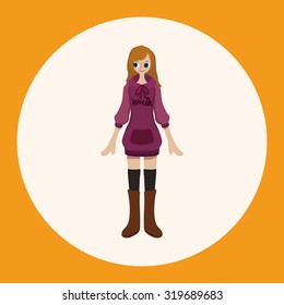 lady girl cartoon theme elements