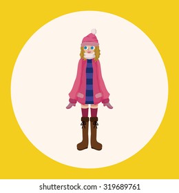 lady girl cartoon theme elements