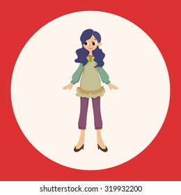 lady girl cartoon theme elements vector,eps