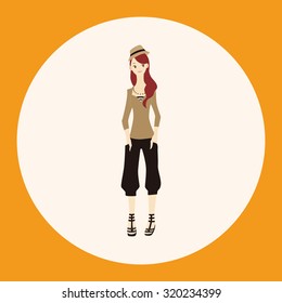 lady girl cartoon theme elements vector,eps