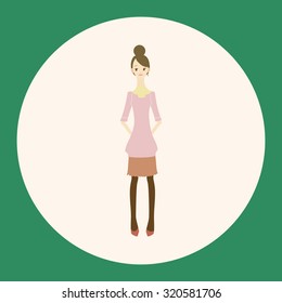 lady girl cartoon theme elements vector,eps