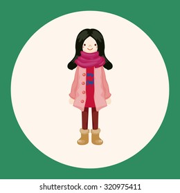 lady girl cartoon theme elements