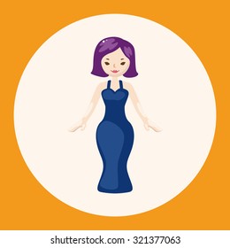 lady girl cartoon theme elements