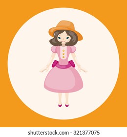 lady girl cartoon theme elements