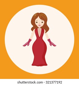 lady girl cartoon theme elements
