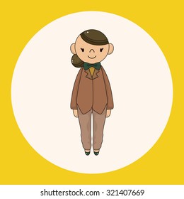 lady girl cartoon theme elements vector,eps