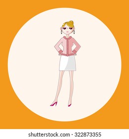 lady girl cartoon theme elements