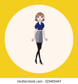 lady girl cartoon theme elements