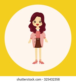 lady girl cartoon theme elements