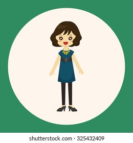 lady girl cartoon theme elements