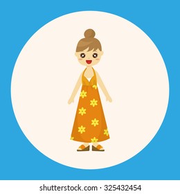 lady girl cartoon theme elements