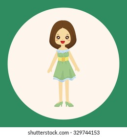 lady girl cartoon theme elements