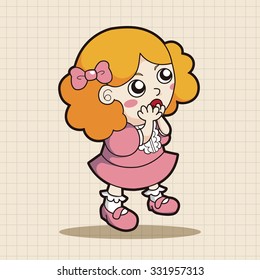 lady girl cartoon theme elements