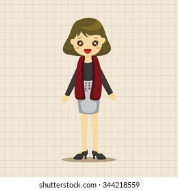lady girl cartoon theme elements