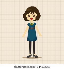 lady girl cartoon theme elements