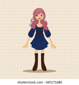 lady girl cartoon theme elements vector,eps