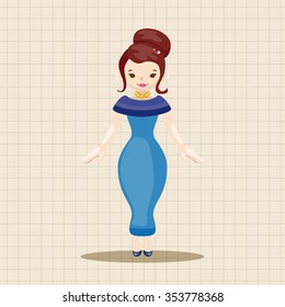 lady girl cartoon theme elements