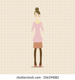 lady girl cartoon theme elements vector,eps