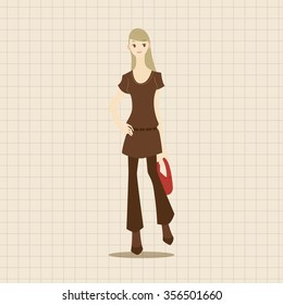 lady girl cartoon theme elements vector,eps