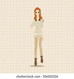 lady girl cartoon theme elements vector,eps