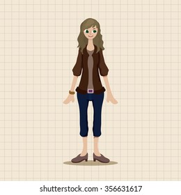lady girl cartoon theme elements
