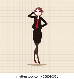 lady girl cartoon theme elements