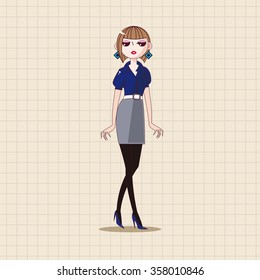 lady girl cartoon theme elements