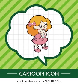 lady girl cartoon theme elements