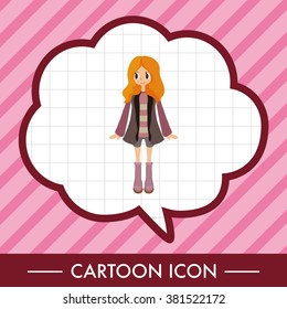 lady girl cartoon theme elements vector,eps