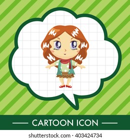 lady girl cartoon theme elements