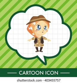 lady girl cartoon theme elements