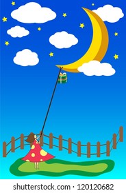 Lady give the gift for the moon