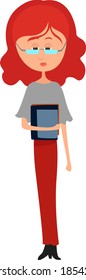 Dame mit Brille, Illustration, Vektorgrafik auf weißem Hintergrund