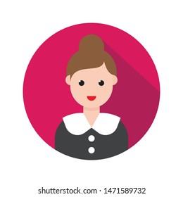 lady glyph flat vector icon