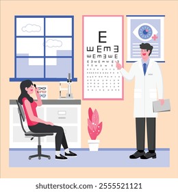 Lady goes to see an ophthalmologist