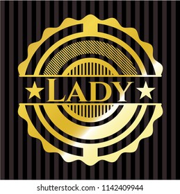 Lady golden badge or emblem