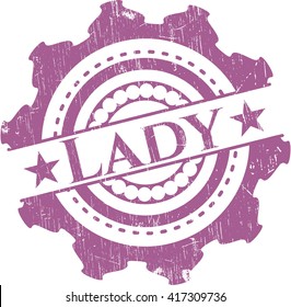 Lady grunge style stamp
