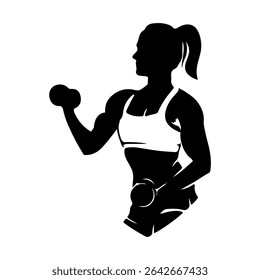 lady gym fitness model logo design vector file silhouette illustration