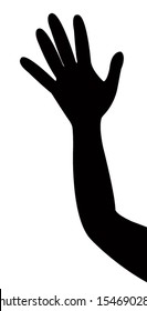 a lady hand, silhouette vector 