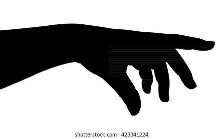 lady hand silhouette vector