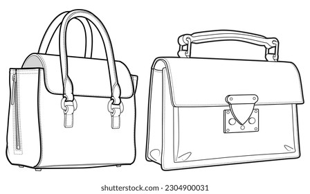 Create flat sketches 3d bag luxury fashion handbag, techpack and duffle  totebag by Kaatte1 | Fiverr