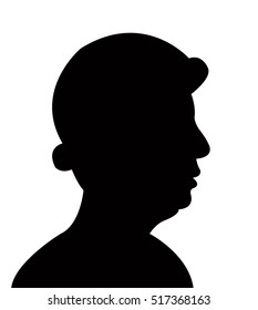 lady with hat, head silhouette vector 