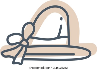 Lady hat, illustration, vector on a white background.