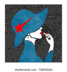 the lady in the hat lipstick red