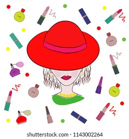 lady in a hat with makeup
