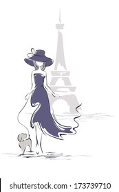Lady in a hat in Paris