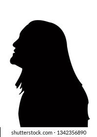 a lady head silhouette vector