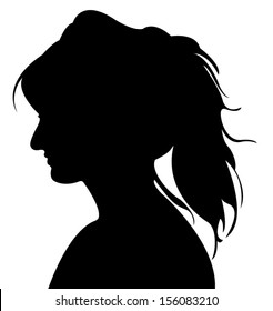 lady head silhouette vector 