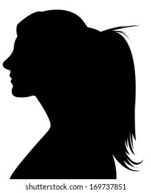 lady head silhouette vector