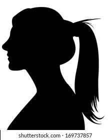 lady head silhouette vector